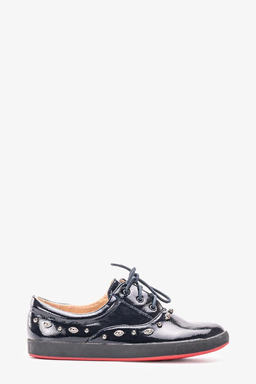 Mikaela Navy Blue Lakované detské tenisky