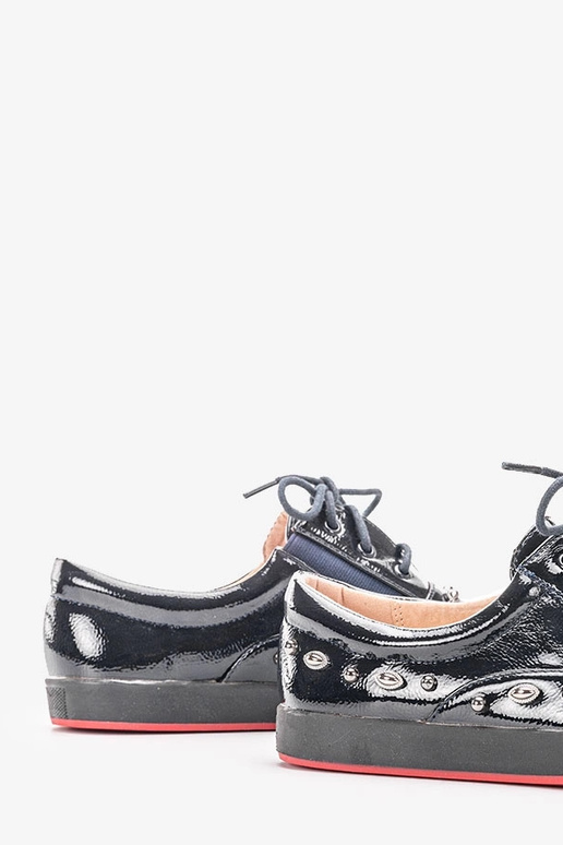 Mikaela Navy Blue Lakované detské...