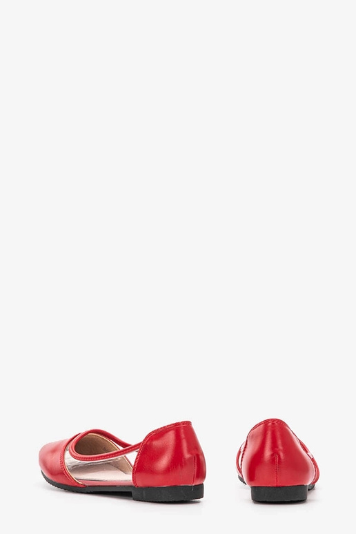 Červené polopriehľadné balerínky Juva