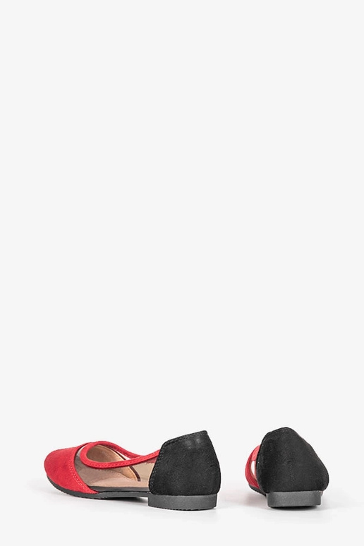 Červené semišové detské balerínky Kortes