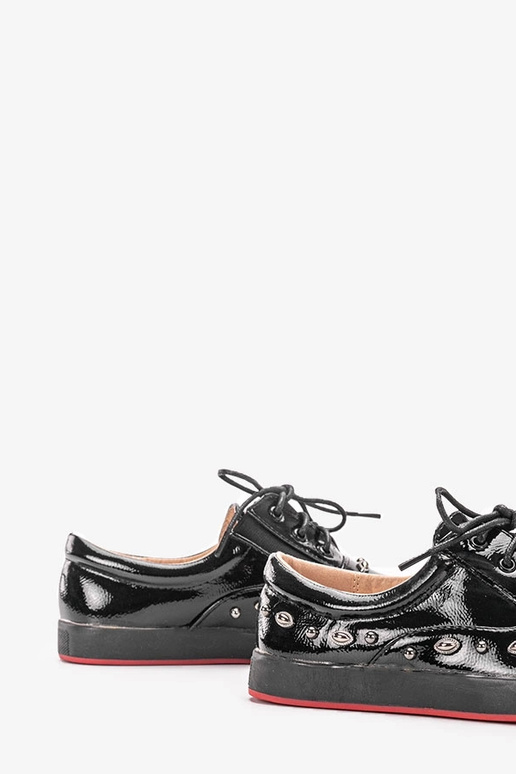 Čierne lakované detské tenisky Fatna
