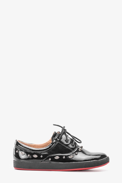 Čierne lakované detské tenisky Fatna