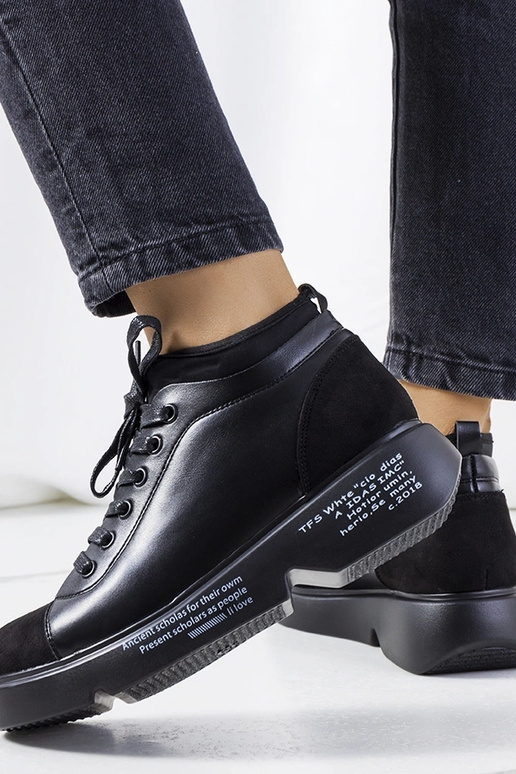 Čierne tenisky Ambly s vysokou podrážkou