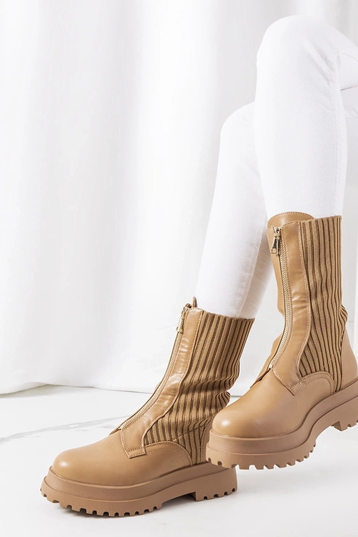 Hnedé členkové čižmy so zvrškom...