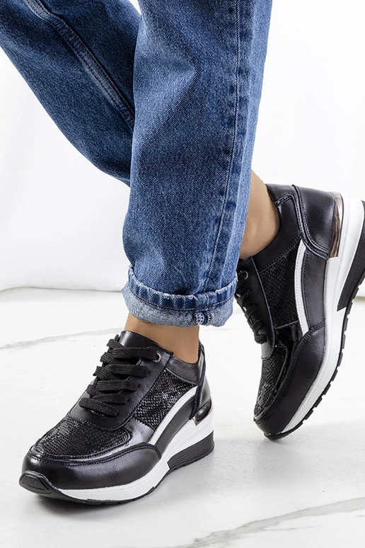 Čierne kožené tenisky Veloso