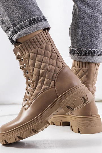 Hnedé členkové čižmy s...