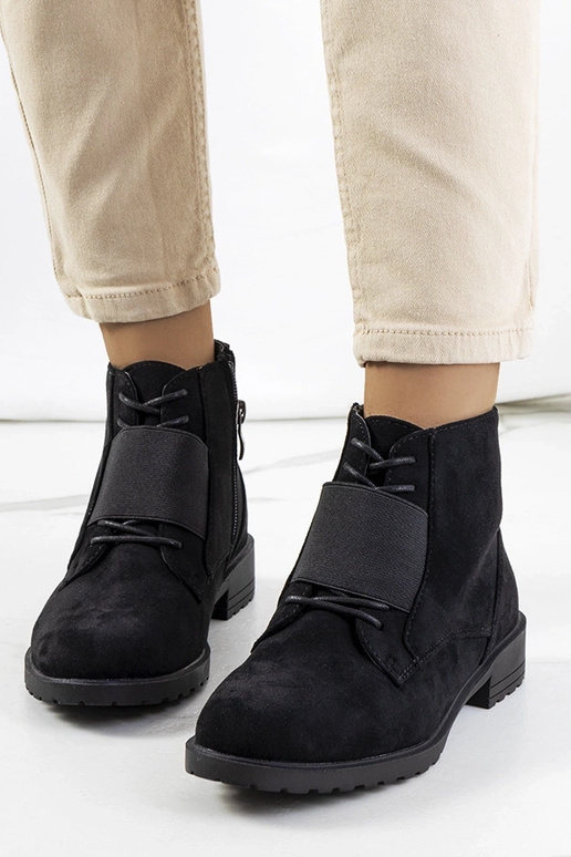 Čierne členkové čižmy Manoella