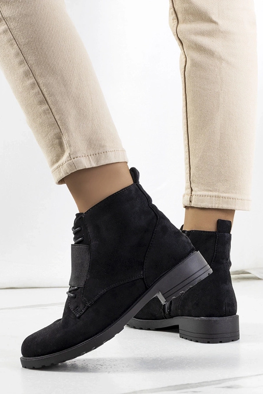 Čierne členkové čižmy Manoella