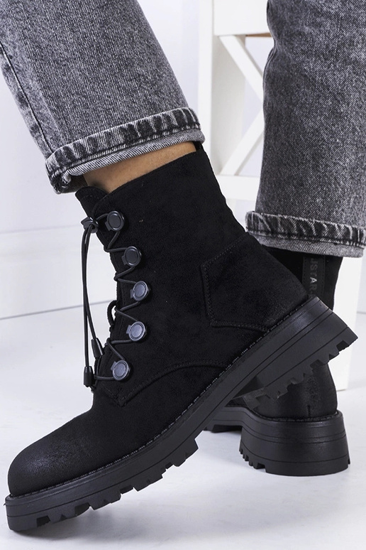 Čierne topánky z umelej semišovej...