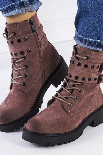 Hnedé turistické topánky,...