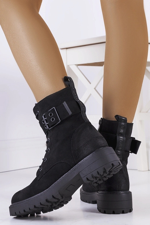 Čierne šnurovacie dámske členkové...