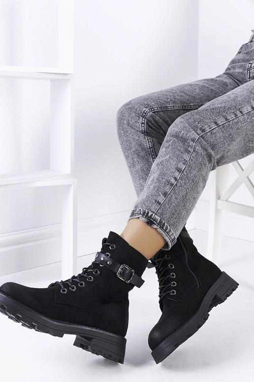 Čierne dámske členkové čižmy Narnclaedra