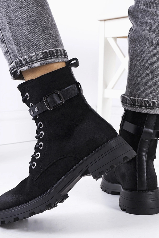 Čierne dámske členkové čižmy Narnclaedra