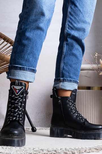 Čierne členkové čižmy z... 2