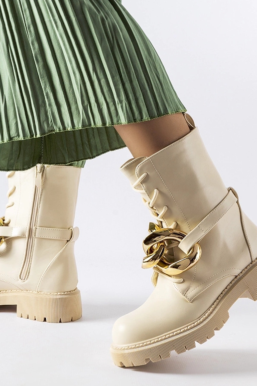 Béžové retiazkové čižmy Galar