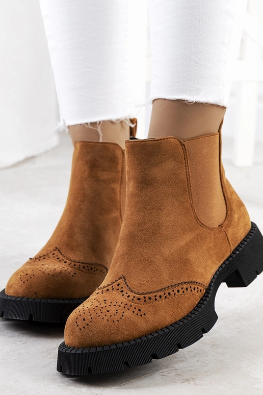 Hnedé čižmy na masívnej podrážke,...