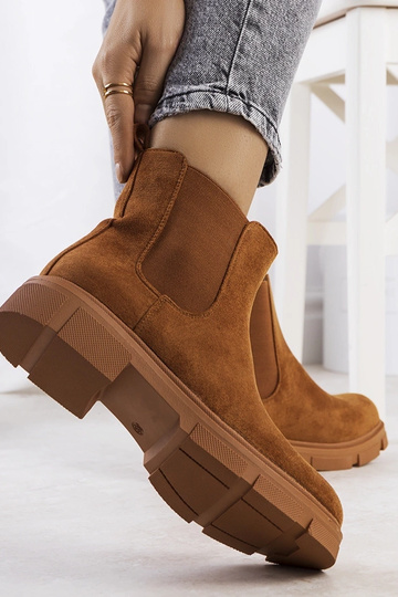 Hnedé dámske členkové čižmy... 2