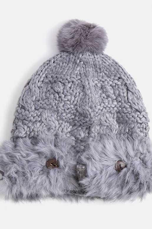 Sivá kožušinová čiapka Danna