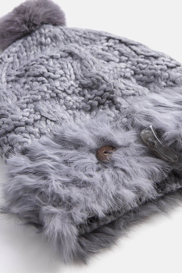 Sivá kožušinová čiapka Danna 2