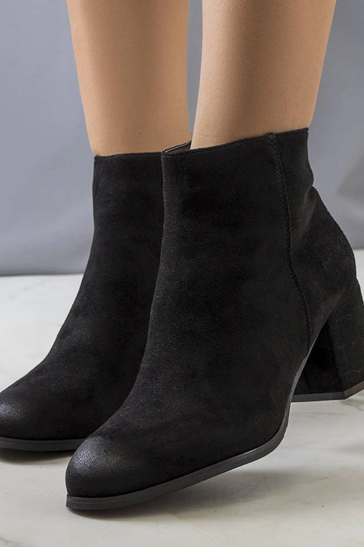 Čierne členkové čižmy na podpätku Silas