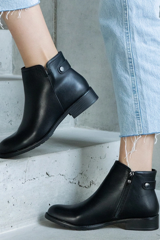 Čierne zateplené členkové čižmy Baida