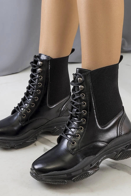 Čierne členkové čižmy Sedile