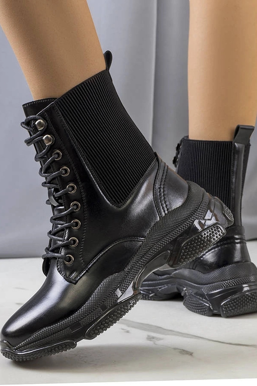 Čierne členkové čižmy Sedile