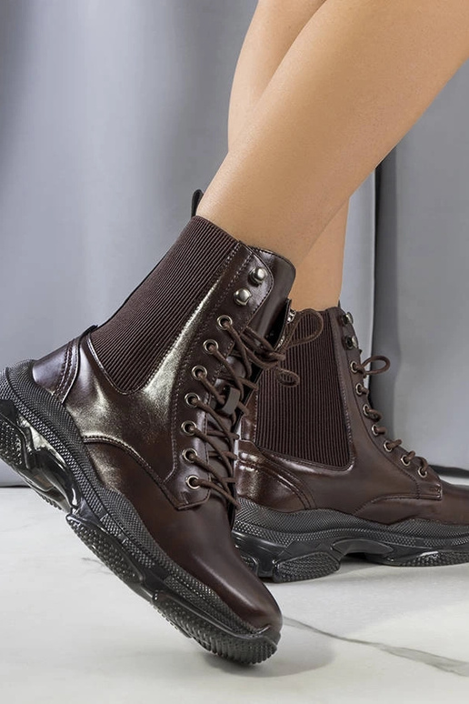 Hnedé členkové čižmy Sedile