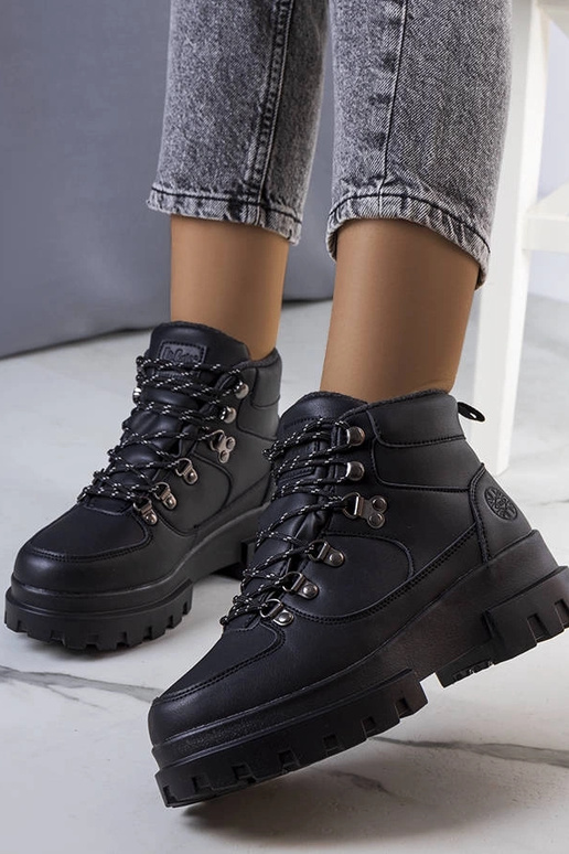 Čierne zimné turistické topánky,...