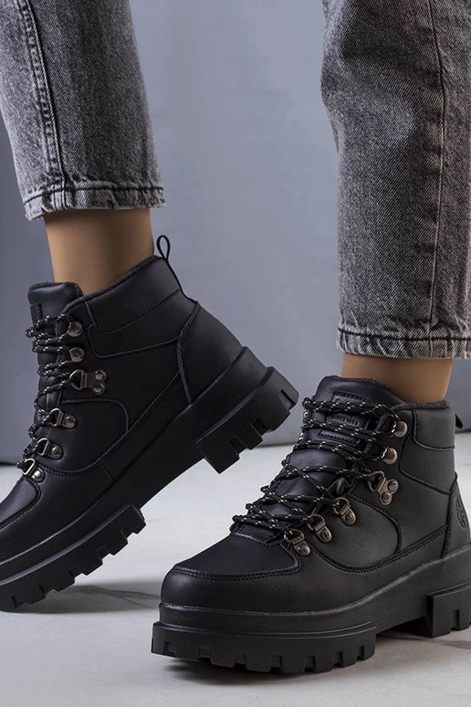 Čierne zimné turistické topánky,...