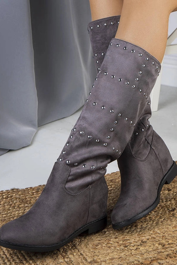 Sivé vysoké čižmy na... 2