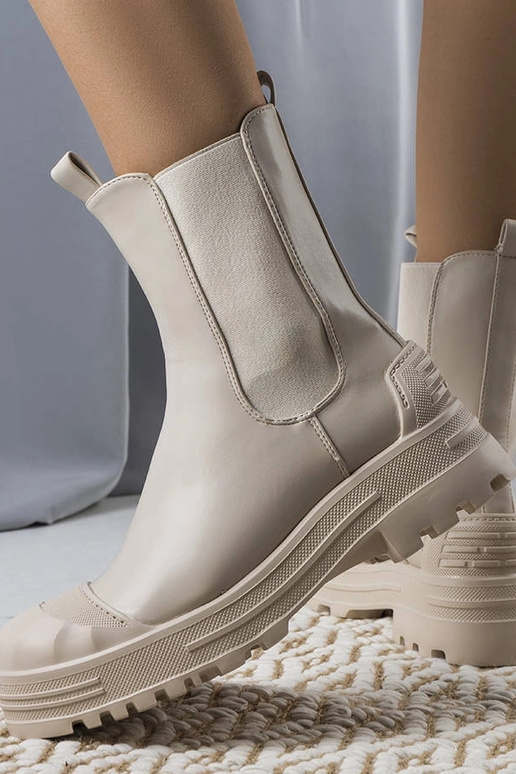 Béžové dámske členkové čižmy Crispo