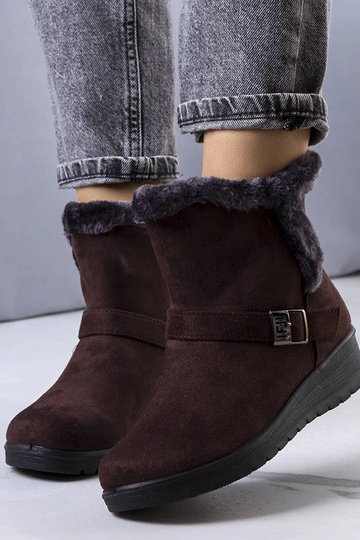 Hnedé zateplené čižmy na...