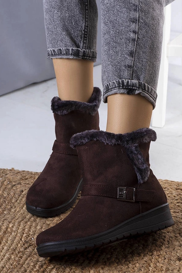 Hnedé zateplené čižmy na... 2