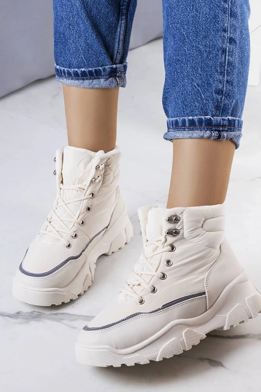 Krémovo zateplené čižmy Rimu