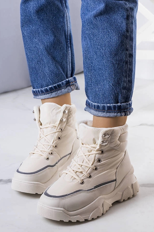 Krémovo zateplené čižmy Rimu