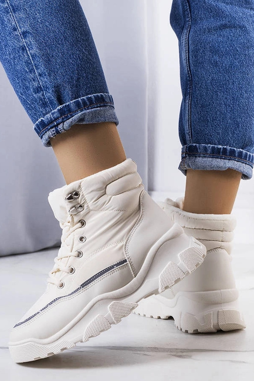 Krémovo zateplené čižmy Rimu