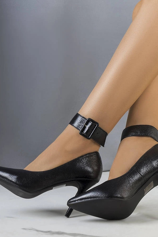 Čierne metalické Janin podpätky