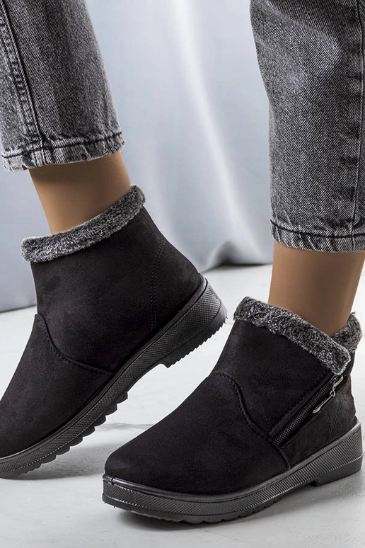 Čierne zateplené snehule s kožušinkou...