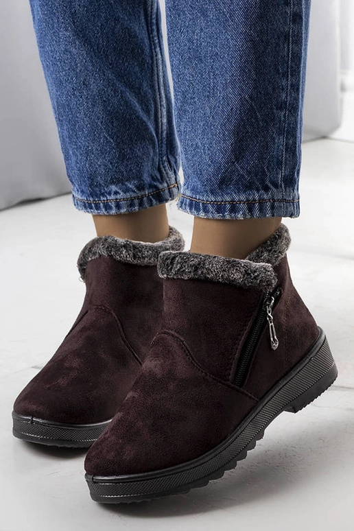 Hnedé zateplené snehule s kožušinkou...