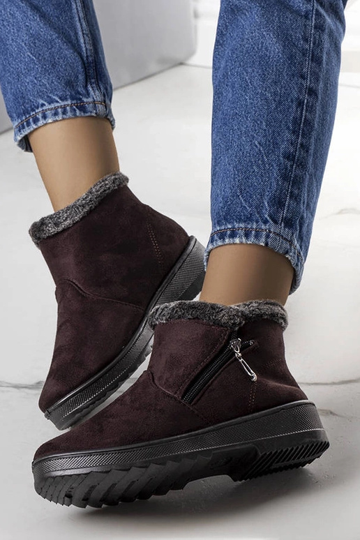 Hnedé zateplené snehule s kožušinkou...