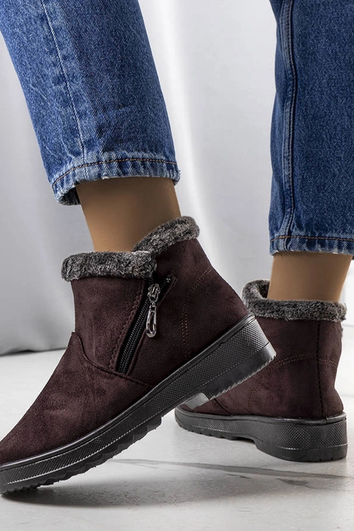 Hnedé zateplené snehule s kožušinkou...