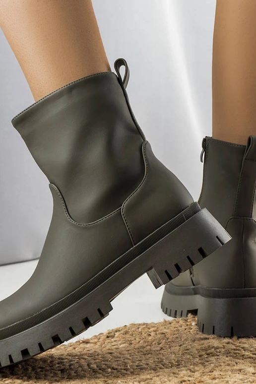 Zelené zateplené členkové čižmy Basil