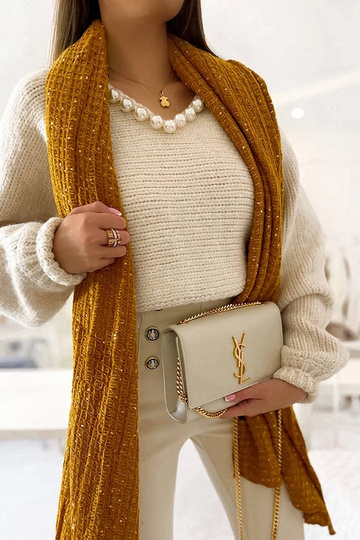 Khalil žltý bodkovaný šál