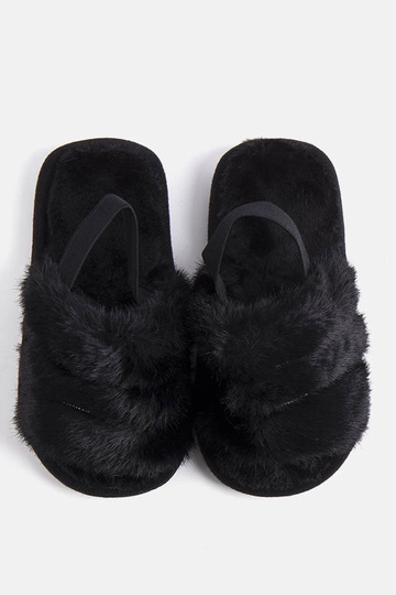 Čierne elastické papuče...