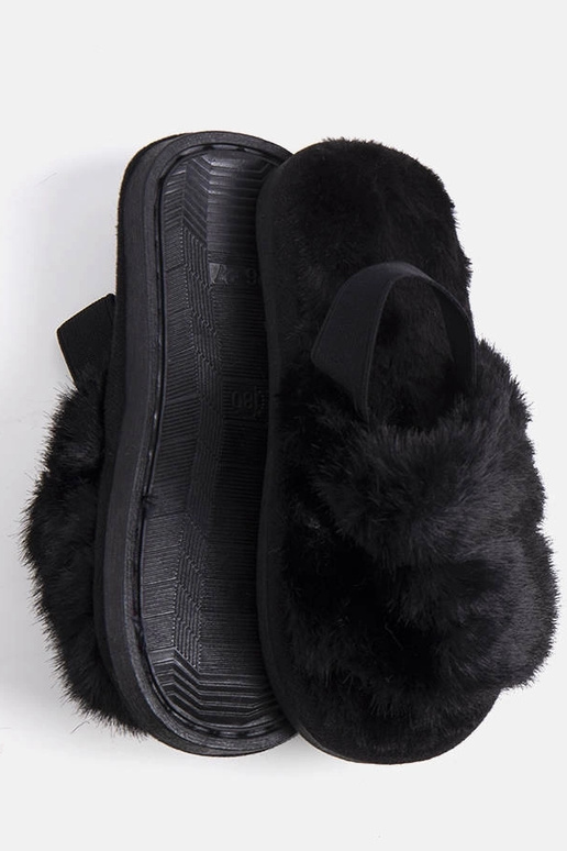 Čierne elastické papuče Leilana