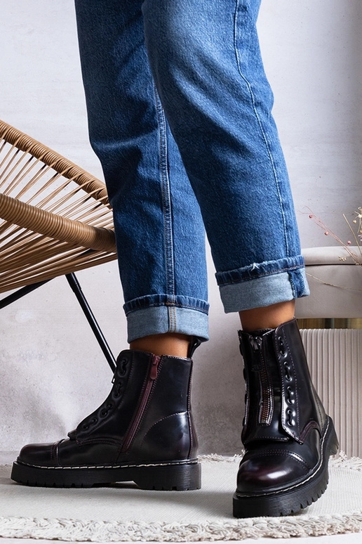 Bordové zateplené traperské čižmy Royer