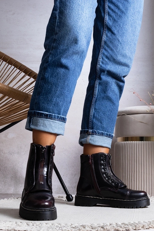 Bordové zateplené traperské čižmy Royer