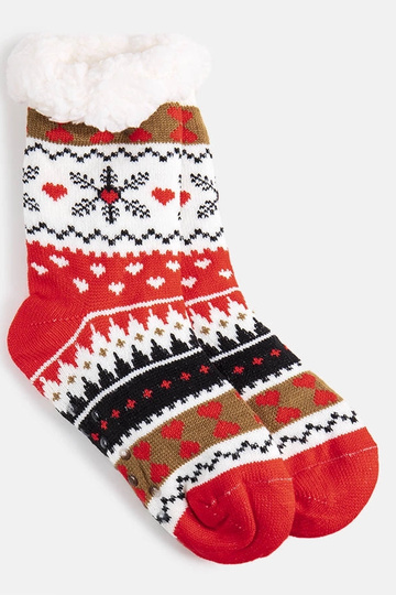 Oranžové zimné ponožky s...