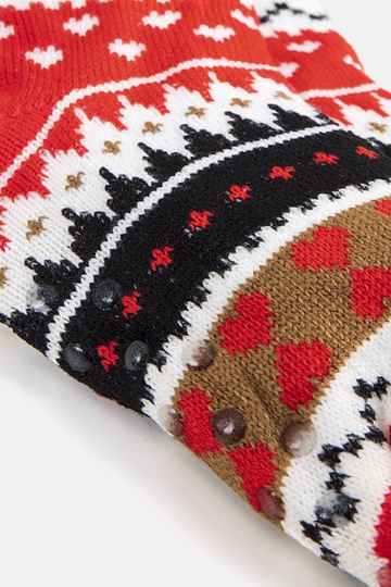 Oranžové zimné ponožky s... 2